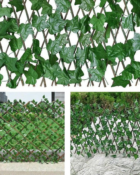 GARD DECORATIV ARTIFICIAL EXTENSIBIL, LEMN CU FRUNZE IEDERA 1.0x1.8 M