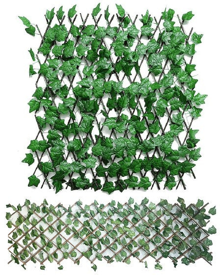 GARD DECORATIV ARTIFICIAL EXTENSIBIL, LEMN CU FRUNZE IEDERA 1.0x1.8 M