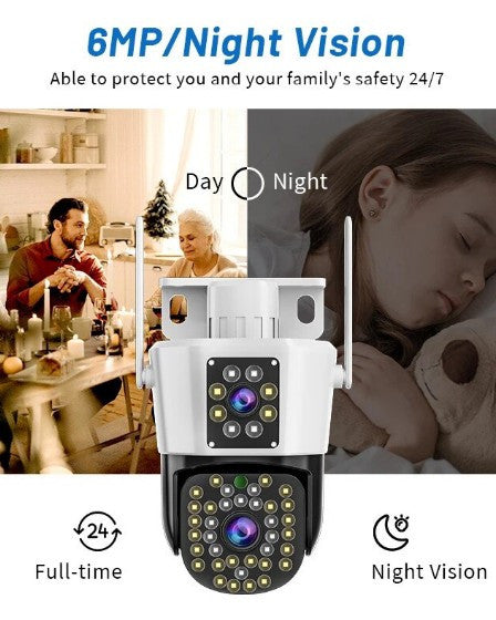 Camera Dubla WiFi Jortan 8293, 6MP, Full HD 4K, Detectare Miscare