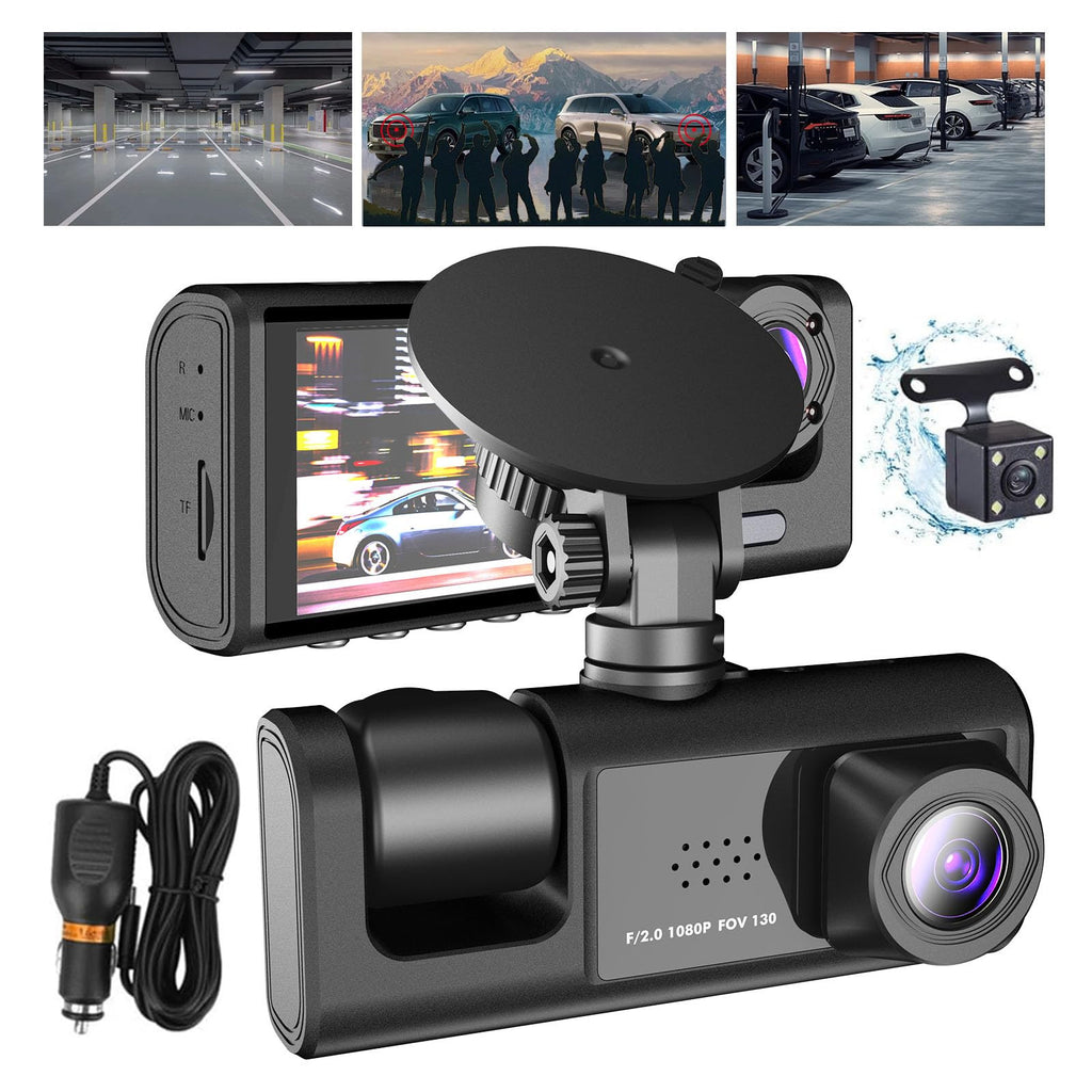 Camera auto tripla Full HD, 3 camere, Ecran 2'', G-Senzor