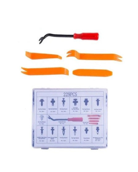 Set 229 piese cleme fixare, clipsuri auto cu instrumente de demontare
