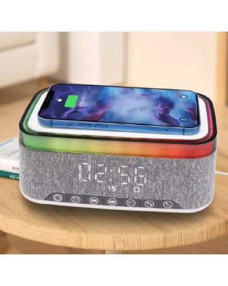 Boxa bluetooth cu incarcare wireless pentru telefon si lampa RGB MD-S300