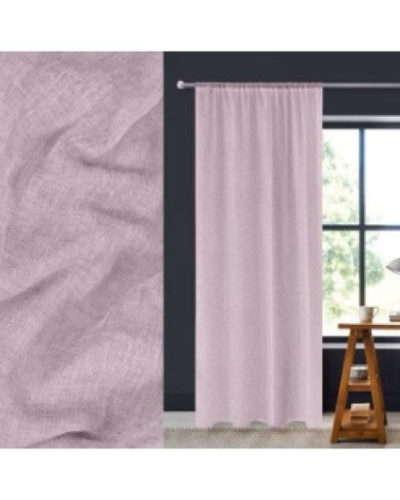 Set 2 x Perdea Roz 140x260 cm, Banda pentru sina