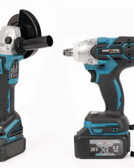 SET CHEIE DE IMPACT 2IN1 SI FLEX KRAFTROYAL, 2 ACUMULATORI, 36V, 8AH, TRUSA