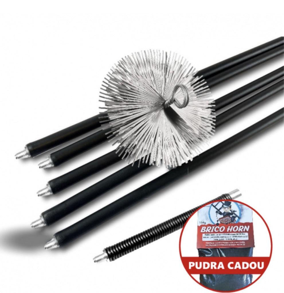 Trusa Profesionala Pentru Curatare Cos De Fum, 6 M + Arici 200 Mm + PUDRA CADOU
