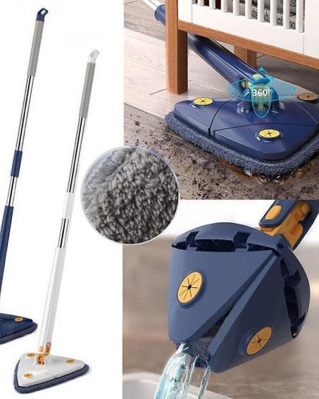 Set 2 x Mop CleanMaster, reglabil, rotire 360, Albastru
