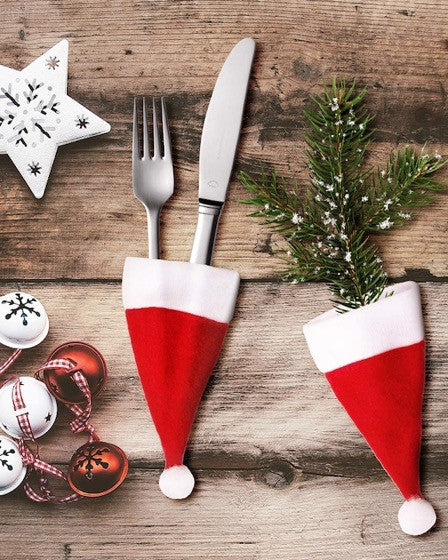 Set 20 suporturi pentru tacamuri Mos Craciun