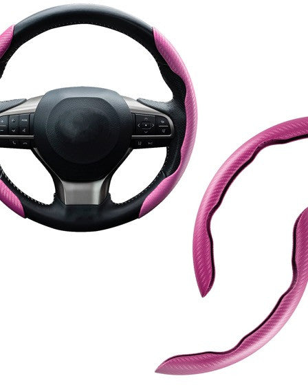 Husa volan antiderapanta, model carbon, Roz