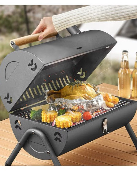 Gratar portabil pe carbuni, 2 zone de gatit, 38 cm