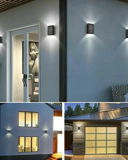 Set 8 x lampa solara 4 LED cu lumina bidirectionala