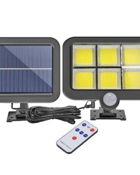 Proiector solar 120 LED 6 COB senzor de lumina si miscare
