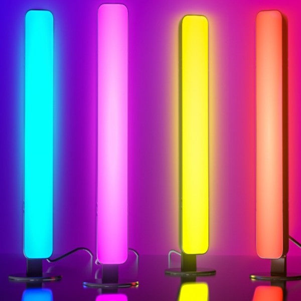Lampa de Birou, RGB Colorat, 14 LED, Putere 5V, Telecomanda cu 24 de Taste, Cablu USB, Negru, 25.5x4x3.5cm