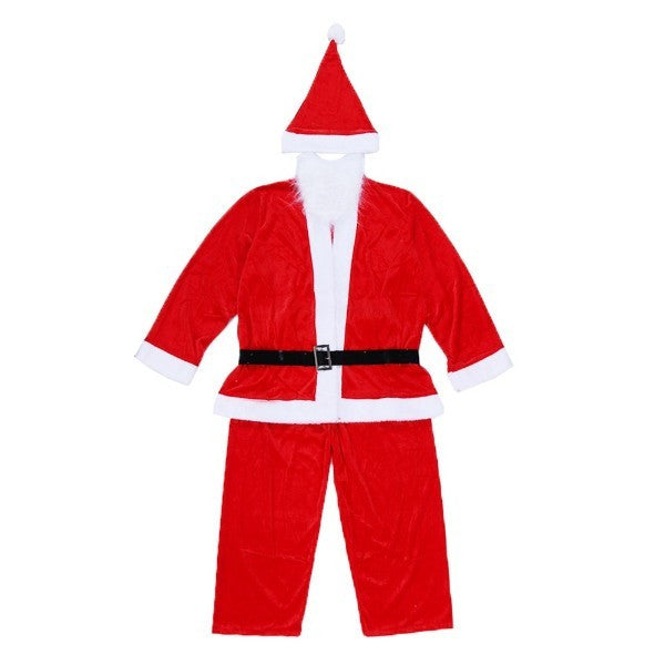 Costum Mos Craciun  Baiat, 7-9 ani, 5 piese, Catifea