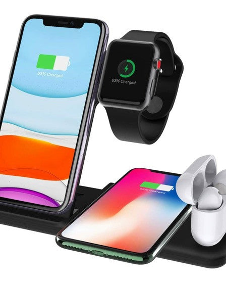 Statie de Incarcare Wireless 4 in 1, Fast Charge 15 W