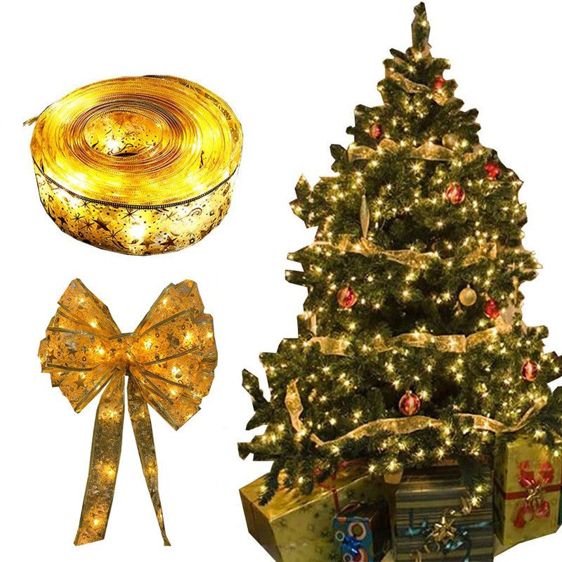 Beteala, panglica brad Craciun cu led,  2  Metri, 20 led-uri alb cald, Auriu