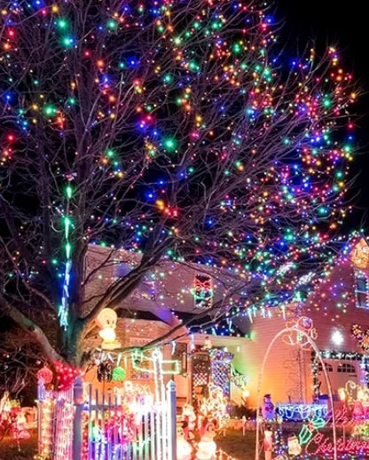 Instalatie luminoasa de Craciun, rola bec diamant, 480 de leduri multicolore, 100 metri