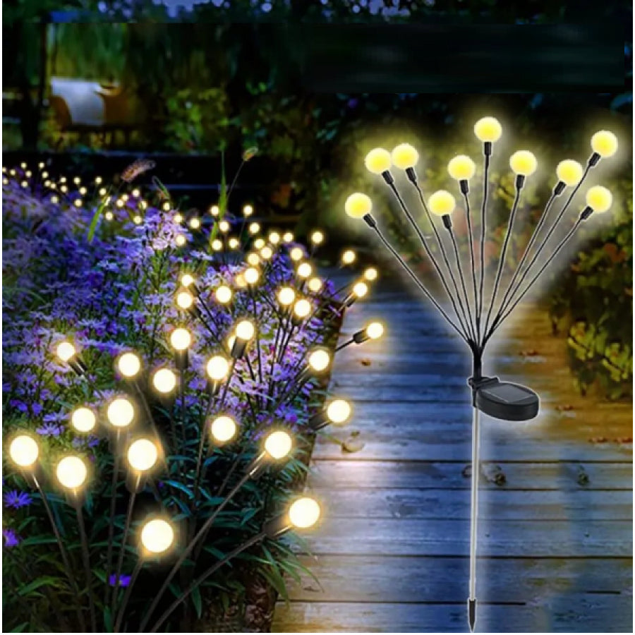 Lampa solara LED Alb Cald, 10 bulbi licurici