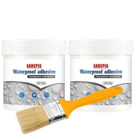 2 x solutie etansare 300 ml + perie aplicare, ideale in sigilarea acoperisurilor, tevilor, peretilor