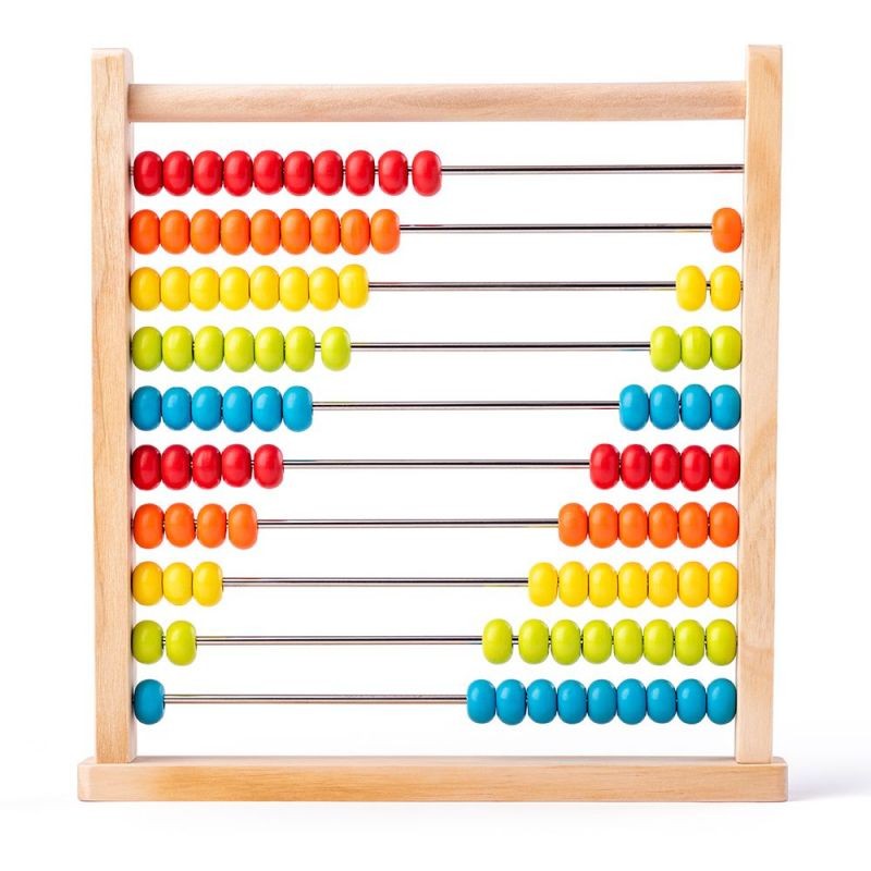 Numaratoare 100 bile, lemn multicolor 4 si 6 ani